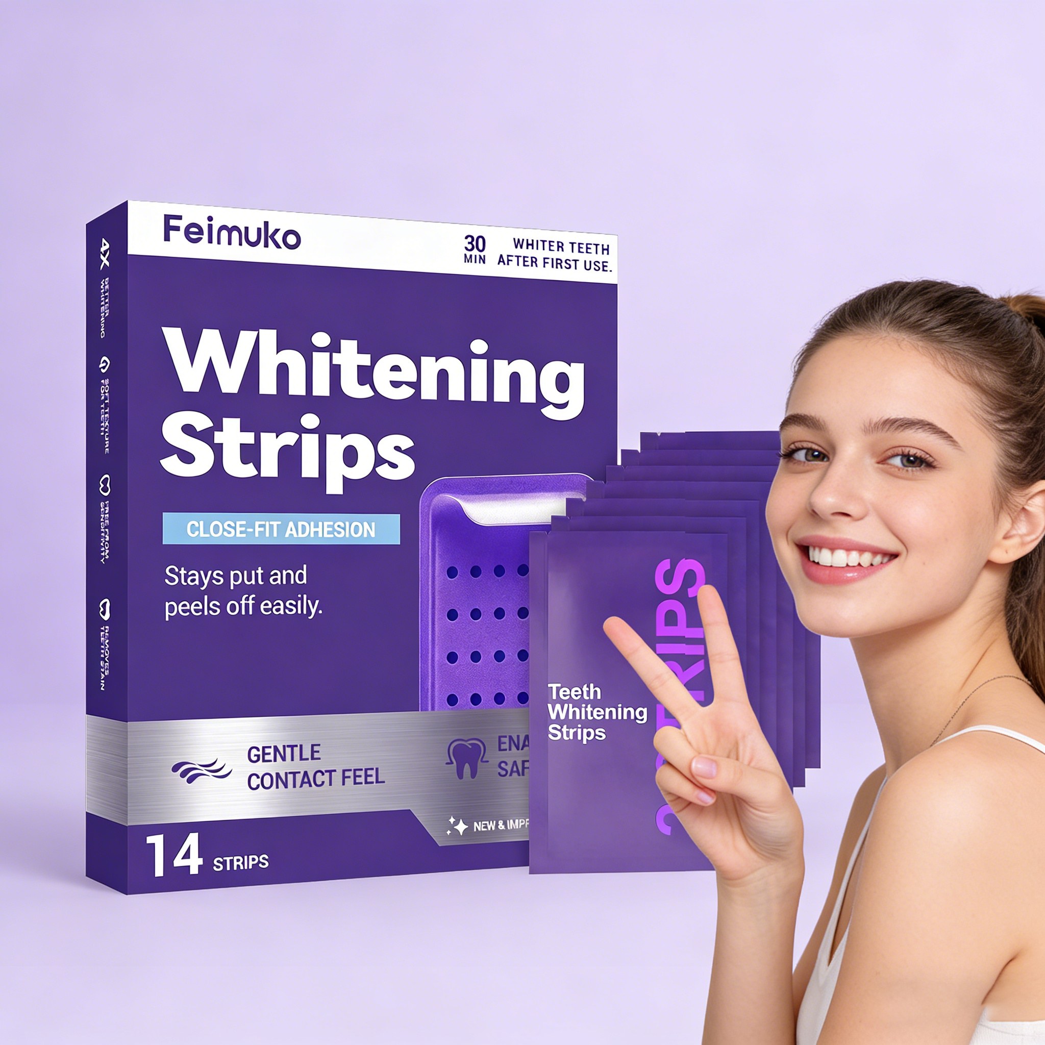 Feimuko Whitening Strips — 14 kleurcorrigerende tandstrips
